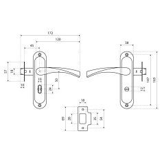 СТАНДАРТ ЗЩД 132/50 L SN левая мат.никель с фиксацией Защёлка
