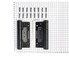 Дверная петля карточная с доводчиком DOORLOCK H60/HYD/AL Black черная, без врезки, комплект из 2 шт., 2 скорости закрывания, ФОП фиксация в открытом положении.
