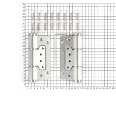 Дверная петля карточная с доводчиком DOORLOCK H60/HYD/AL Silver серебристая, без врезки, комплект из 2 шт., 2 скорости закрывания, ФОП фиксация в открытом положении.