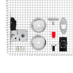 Замок дверной для раздвижной двери с круглой поворотной кнопкой Bonaiti G500T mod.H21, полированный хром