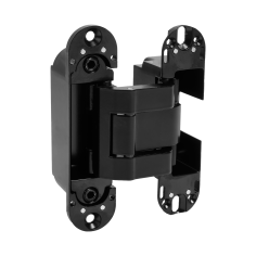 Петля скрытая CEMOM ESTETIC A602 M 3D 9005 черная, для компланарных дверей, регулируемая, вес полотна 60кг, магнитные колпачки, 29x120мм