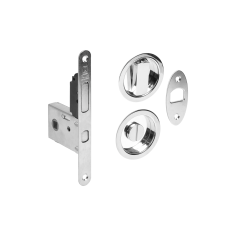 Замок дверной для раздвижной двери с круглой поворотной кнопкой Bonaiti G500T mod.H21, полированный хром