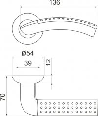 Ручка раздельная R.LD54.Libra26 (Libra LD26) SN/CP-3 матовый никель/хром
