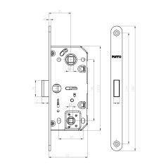 Защелка врезная магнитная ML96WC-35/IND BL черный