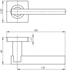 Ручка раздельная K.SQ52.ORBIS (ORBIS SQ004) SN/CP-3 матовый никель/хром