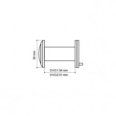 Глазок дверной противопожарный, оптика стекло DV-PRO 2/85-55/BR (DVG2) CP хром