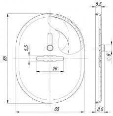 Накладка на сувальдный замок ESC.S-lift.SF/OV.476 (ESC 476) с шторкой GP латунь